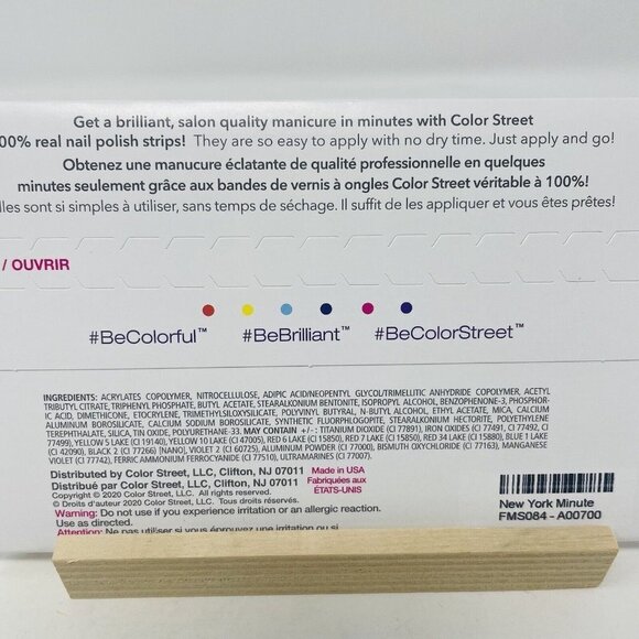 Color Street 100% Nail Polish Strips New York Minute Purple Shimmer 16 Pieces - Picture 5 of 5